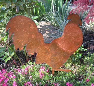 Rooster Garden Stake