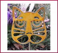 Cat Head Plant Stake