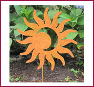 Sun Moon Garden Stake