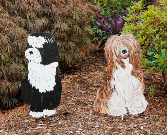 Custom Painted Dog Garden Art